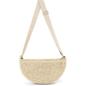 Women's Shoulder Handbags,Straw Ladies Bag Woven Purses for Fashion Handmade Shoulder Bag Crochet Purse Summer Beach