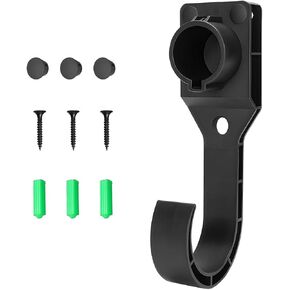 EV Charger Holder for SAE J1772 Charger, Wall-Mount EV Charging Cable Holder with Hook, Heavy Duty Electric Vehicle Charger Nozzle Holster Dock, Universal Car Accessories