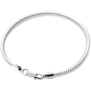 Jude Jewelers Stainless Steel Snake Chain Style Bangle Bracelet