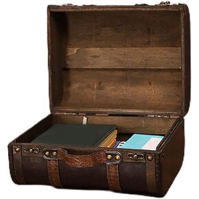 Retro Suitcase,Wooden Storage Box,Studio Decoration Window Display Photography Props Suitcase,Vintage Luggage Case Props Suitcase for Photography(9.4 x 6.8 x 4.7in)