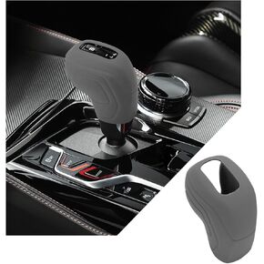 Car Gear Shift Knob Cover, Elastic Anti-Slip Automatic Knob Gear Stick Protector, Comfortable Silicone Shift Knob Cover for Men Women, Interior Decoration Car Accessories (Black)