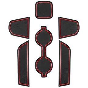 2024 2025 Toyoat GR86 ZN8 Center Console Liners Mats Cup Holder Inserts Mats Non-Slip Center 2025 Toyoat GR86 Console Shifter Liner Trim Mats Anti-dust Door Pocket Liners Accessories 6 PCS (Red)