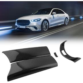 SPELAB ABS Carbon Car Interior Center Armrest Box Trim Cover Console Box Protect Cover Bundle with Buttons Frame Decoration Sticker Trim Fit for Mercedes Benz C Class W205 2015-2020/GLC X253