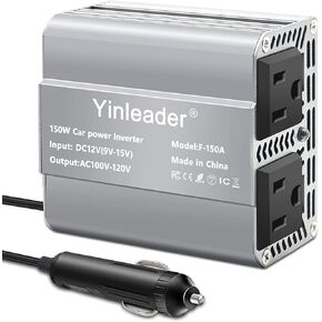 Yinleader 1000W Car Power Inverters,12v DC to 110v AC Converter 2000W Peak Car Outlet Adapter with 4 AC Outlets and Dual 3.1A USB Ports, LCD Display for Car, RV, Camping, Road Trip