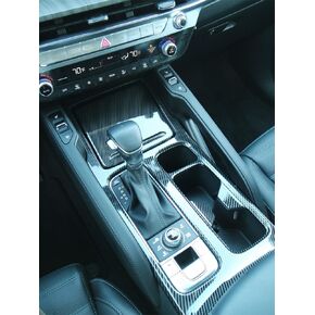 Matte Wood Grain Style ABS Central Gear Shift Panel Cover Center Control Cover Trim Car Interior Parts Compatible with Kia Telluride 2020-2025 Accessories