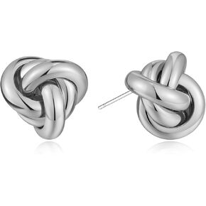 Gold/Silver Knot Stud Earrings Chunky Link Earrings Cute knot Earrings for Women Trendy Jewelry