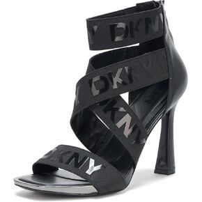 DKNY Women's Coda Strappy Sandal Heeled, Black, 8.5