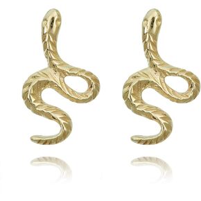 AVORA 10K Yellow Gold Snake Earrings