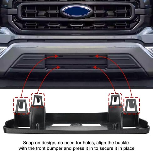 License Plate Bracket Compatible with 2021-2023 Ford F150 3.3L V6 5.0L V8 Accessories, Front Bumper License Plate Holder Frame Replace for ML3Z-17A385-AB in Kuwait