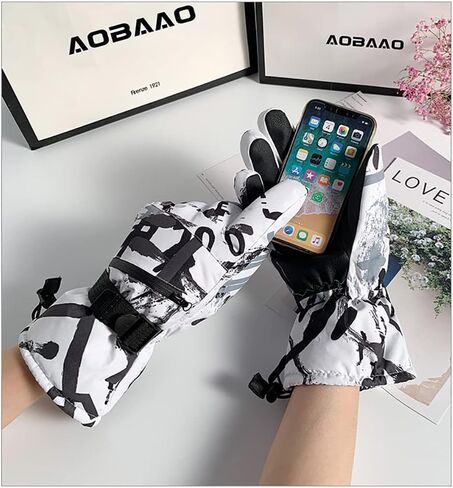 Winter Snow Gloves for Men Women,Outdoor Ski Gloves Waterproof&Windproof Touchscreen Cold Weather Gloves in Saudi Arabia