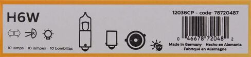 فيليبس 12036CP Standard 12036 H6W 12036 12V 6W BAX9s LED لمبة إضاءة السيارة in Saudi Arabia