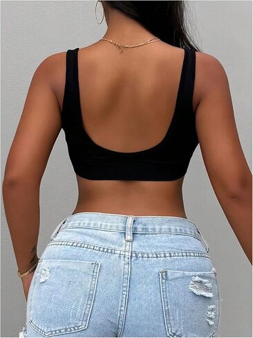 MakeMeChic Women's Crop Tank Top Halter Backless Y2K Sexy Micro Top in Saudi Arabia