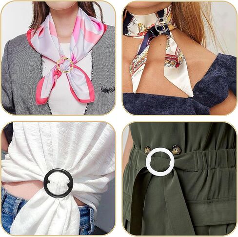 6 Pieces Scarf Ring, Women's T-Shirt Tie Clips Dress Clips Slides for Scarves Back Cinch Waist Cincher Clip Twist Tee Knot Ring Circle Scarf Buckle Tightener for Women Girls Tshirt Dresses Clothes in Saudi Arabia
