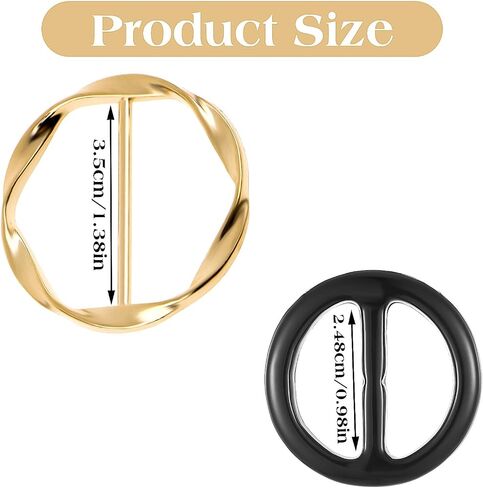6 Pieces Scarf Ring, Women's T-Shirt Tie Clips Dress Clips Slides for Scarves Back Cinch Waist Cincher Clip Twist Tee Knot Ring Circle Scarf Buckle Tightener for Women Girls Tshirt Dresses Clothes in Saudi Arabia