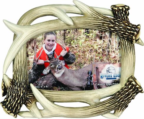 Rivers Edge Products 4x6 Picture Frame, Rustic Poly Resin Photo Frame for Hunting and Outdoors, Wall Hanging or Tabletop, Includes Glass Insert in Kuwait