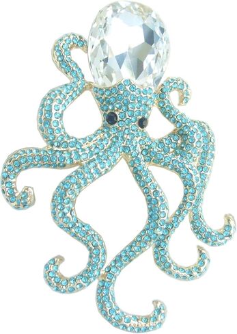 Unique 3.15" Austrian Crystal Octopus Brooch Pin Pendant BZ5097 in Saudi Arabia