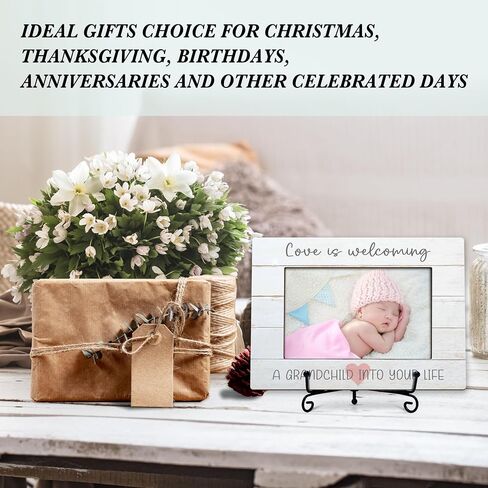 Baby Announcement Photo Frame Gifts, My First Grandchild Wooden Picture Frame With Stand, Family Frame, First Time Grandparents Gifts, Baby Sonogram Baby Shower Gifts For New Grandma New Grandpa -07 in Kuwait