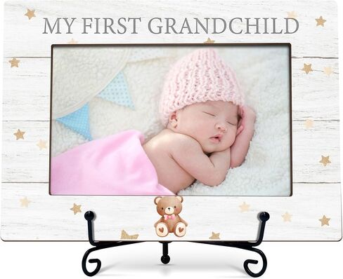 Baby Announcement Photo Frame Gifts, My First Grandchild Wooden Picture Frame With Stand, Family Frame, First Time Grandparents Gifts, Baby Sonogram Baby Shower Gifts For New Grandma New Grandpa -07 in Kuwait