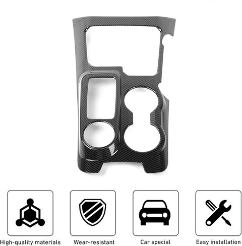 Linskip Gear Shift Panel Cover Trim Fit for Ford Bronco 2021-2025, Cup Holder Decor Cover for Bronco Interior Accessories(Black Carbon Fiber) in Saudi Arabia