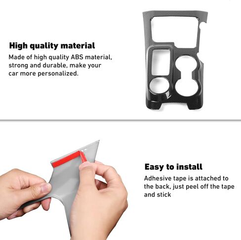 Linskip Gear Shift Panel Cover Trim Fit for Ford Bronco 2021-2025, Cup Holder Decor Cover for Bronco Interior Accessories(Black Carbon Fiber) in Saudi Arabia