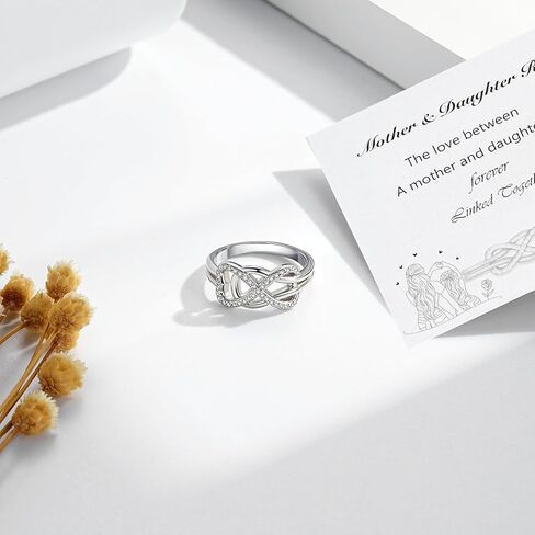 Witches Knot Rings Sterling Silver：Anillo Nudo de Bruja Plata 925 Original - Adjustable Celtic Knot Ring Dainty Heart Eternity Band Celtic Jewelry Gift for Women Friend Birthdays Mother'S Day in Kuwait