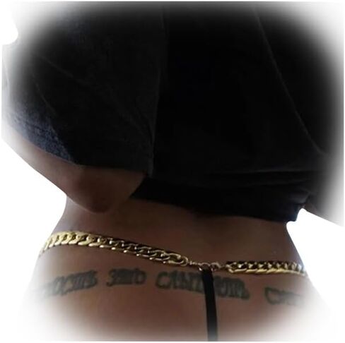 Sexy Butterfly Pendant Thong Panties Jewelry Summer Beach Butterfly Chain Thong Adjustable Bikini Simple Metal Thong Festival Rave G String Waist Body Chain Jewelry for Women in Kuwait