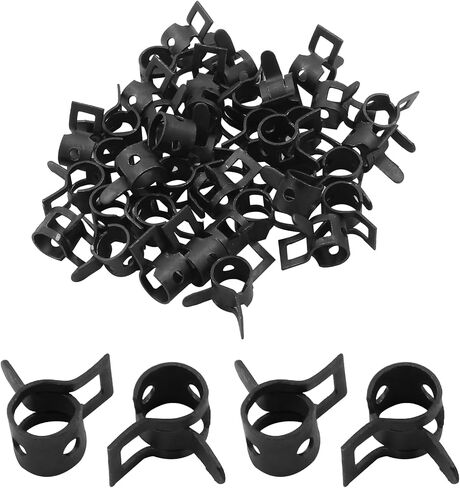 40Pcs Fuel Line Spring Hose Clamps- 11mm Inner Dia, Steel Spring Band Type Clamps Black Pressure Air Clip Clamp for Silicone Tube Vacuum Hose Water Pipe in Kuwait