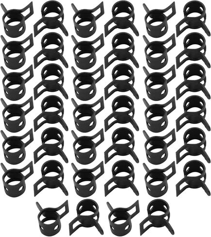 40Pcs Fuel Line Spring Hose Clamps- 11mm Inner Dia, Steel Spring Band Type Clamps Black Pressure Air Clip Clamp for Silicone Tube Vacuum Hose Water Pipe in Kuwait