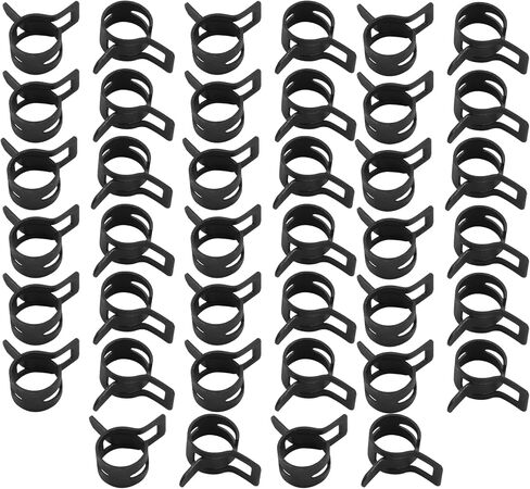 40Pcs Fuel Line Spring Hose Clamps- 11mm Inner Dia, Steel Spring Band Type Clamps Black Pressure Air Clip Clamp for Silicone Tube Vacuum Hose Water Pipe in Kuwait