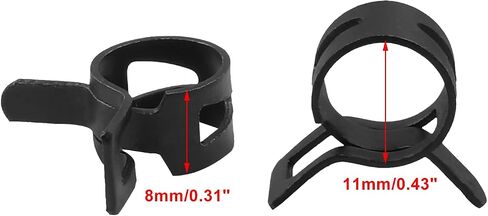 40Pcs Fuel Line Spring Hose Clamps- 11mm Inner Dia, Steel Spring Band Type Clamps Black Pressure Air Clip Clamp for Silicone Tube Vacuum Hose Water Pipe in Kuwait