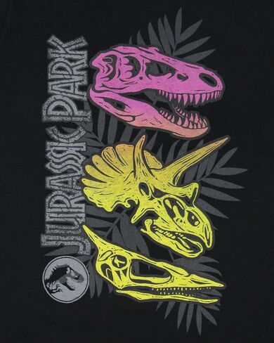 Jurassic Park Boy's Dino Skull Fossils Graphic Print Kids Short Sleeve T-Shirt in Saudi Arabia