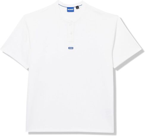 HUGO Men's Small Logo Cotton Henley T-Shirt in Saudi Arabia