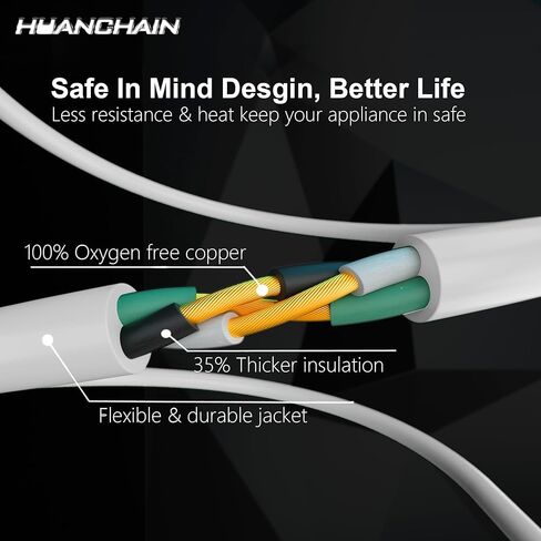 HuanChain 2 حزمة من سلك تمديد خارجي أسود بطول 3 أقدام مقاس 18/3 مقاوم للماء، مقاوم للطقس البارد -58 درجة فهرنهايت، مثبطات اللهب، سلك كهربائي مرن 3 شقوق لمكتب الحديقة، 10 أمبير 1250 وات 18AWG SJTW، مدرج في قائمة ETL in Saudi Arabia