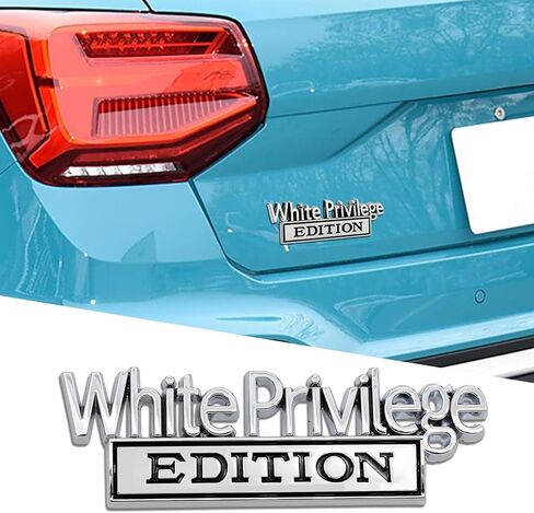 White Priviledge Edition Emblem, Car Exterior Emblems Badge 3D Sticker Decal, White Priviledge Edition Emblem 3D Fender Badge Decal, 3D Letter Emblem Badge Sticker Fit for All Cars in Kuwait