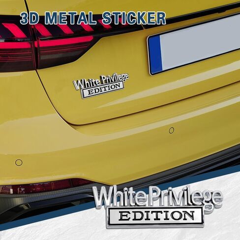 White Priviledge Edition Emblem, Car Exterior Emblems Badge 3D Sticker Decal, White Priviledge Edition Emblem 3D Fender Badge Decal, 3D Letter Emblem Badge Sticker Fit for All Cars in Kuwait