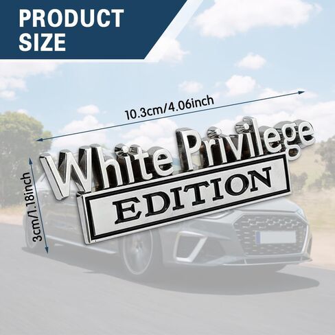 White Priviledge Edition Emblem, Car Exterior Emblems Badge 3D Sticker Decal, White Priviledge Edition Emblem 3D Fender Badge Decal, 3D Letter Emblem Badge Sticker Fit for All Cars in Kuwait