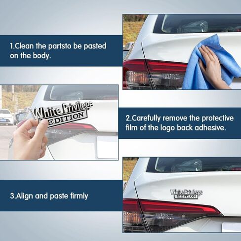 White Priviledge Edition Emblem, Car Exterior Emblems Badge 3D Sticker Decal, White Priviledge Edition Emblem 3D Fender Badge Decal, 3D Letter Emblem Badge Sticker Fit for All Cars in Kuwait