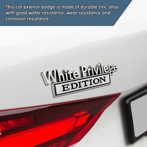 White Priviledge Edition Emblem, Car Exterior Emblems Badge 3D Sticker Decal, White Priviledge Edition Emblem 3D Fender Badge Decal, 3D Letter Emblem Badge Sticker Fit for All Cars in Kuwait