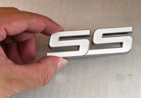 3pcs Metal SS Front Door SS Emblem Car Badge Sticker Decals Replacement for Chevy Camaro 06-10 (White) in Kuwait