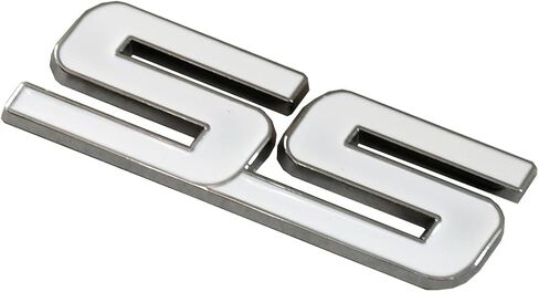 3pcs Metal SS Front Door SS Emblem Car Badge Sticker Decals Replacement for Chevy Camaro 06-10 (White) in Kuwait