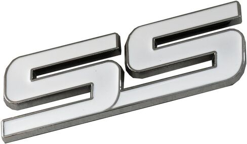 3pcs Metal SS Front Door SS Emblem Car Badge Sticker Decals Replacement for Chevy Camaro 06-10 (White) in Kuwait