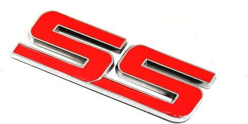 3pcs Metal SS Front Door SS Emblem Car Badge Sticker Decals Replacement for Chevy Camaro 06-10 (White) in Saudi Arabia