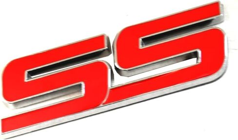 3pcs Metal SS Front Door SS Emblem Car Badge Sticker Decals Replacement for Chevy Camaro 06-10 (White) in Saudi Arabia
