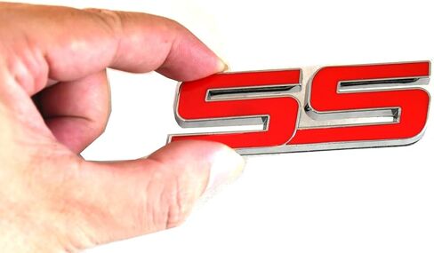 3pcs Metal SS Front Door SS Emblem Car Badge Sticker Decals Replacement for Chevy Camaro 06-10 (White) in Saudi Arabia