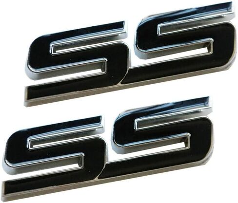 2Pc Trunk and Fender SS Emblem 10336980 3D Metal Badge Pearl Replacement for 2006 2007 2008 2009 2010 Impala Malibu HHR Cobalt SSR (White) in Saudi Arabia