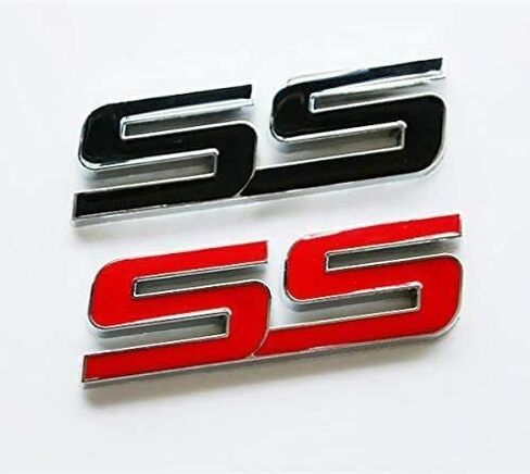 2Pc Trunk and Fender SS Emblem 10336980 3D Metal Badge Pearl Replacement for 2006 2007 2008 2009 2010 Impala Malibu HHR Cobalt SSR (White) in Saudi Arabia