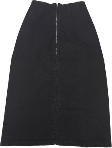 تنورة أليجرا كيه ماكسي من الدينيم للنساء ذات فتحة أمامية وسحاب عالي الخصر تنورة جينز ضيقة in Kuwait