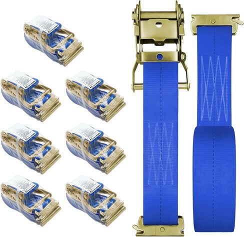 8Pack E-Track Straps Ratchet Etrack Strap Box Truck Strap Tie Down Heavy Duty 2" x15' 4400lbs Breaking Load, 2200 Working Load E-Track Accessories Orange in Saudi Arabia