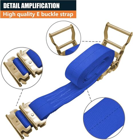 8Pack E-Track Straps Ratchet Etrack Strap Box Truck Strap Tie Down Heavy Duty 2" x15' 4400lbs Breaking Load, 2200 Working Load E-Track Accessories Orange in Saudi Arabia