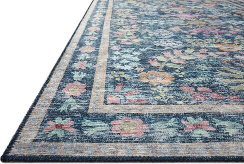 Loloi Rifle Paper Co. مجموعة ميزون MAO-06 أزرق/متعدد 2'-6" x 9'-6"، 0.19 بوصة ارتفاع الوبر، سجادة عداء in Kuwait